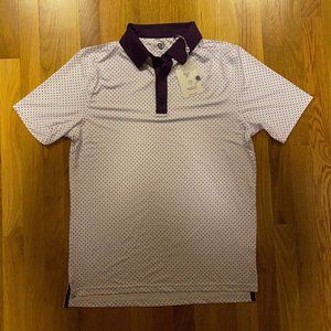 1764 Graham Luxe Men's Golf Shirt - White & Purple